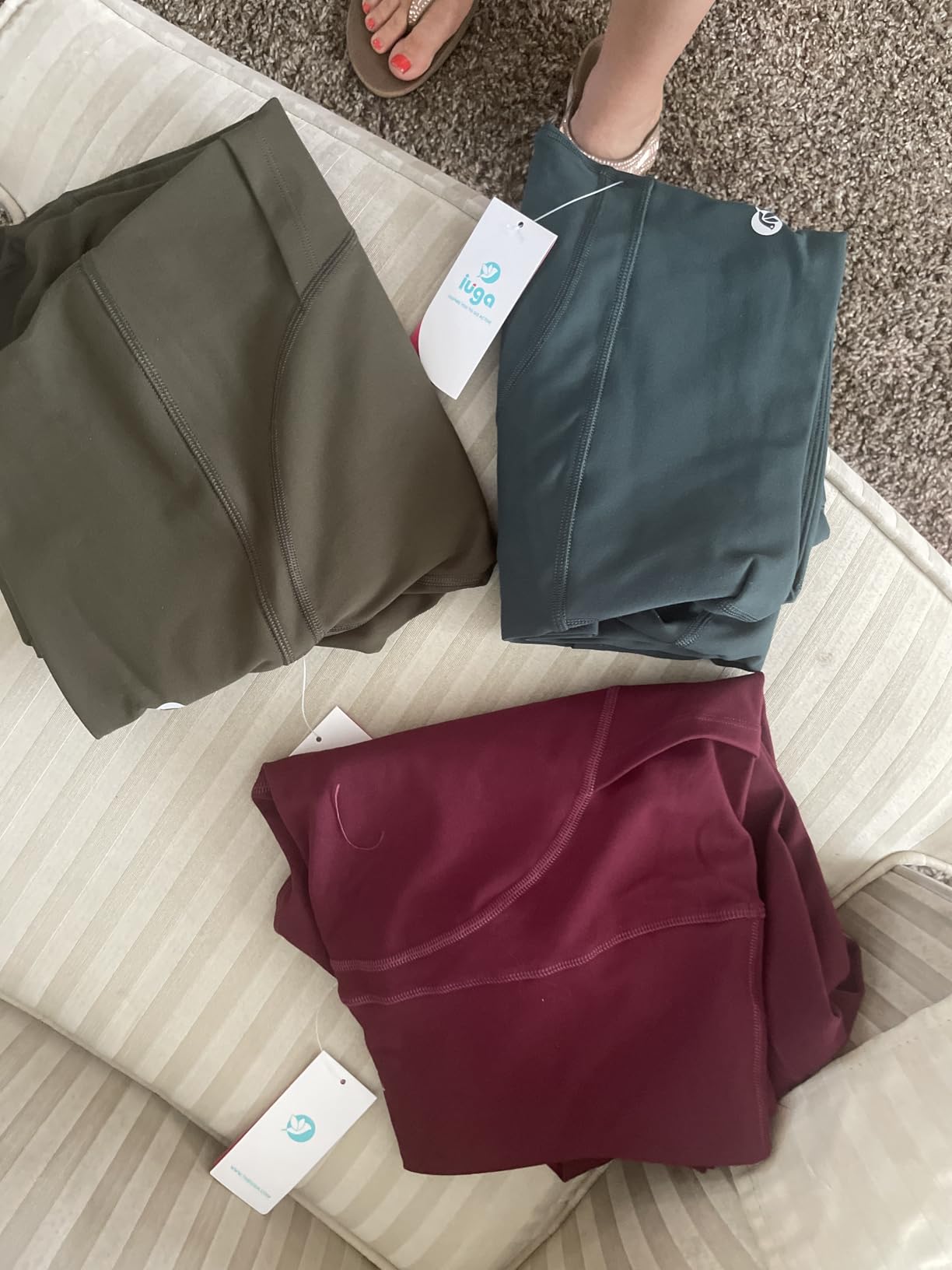 IUGA Tummy Control Leggings with Pockets for Women Workout Yoga Pants customer photo 1
