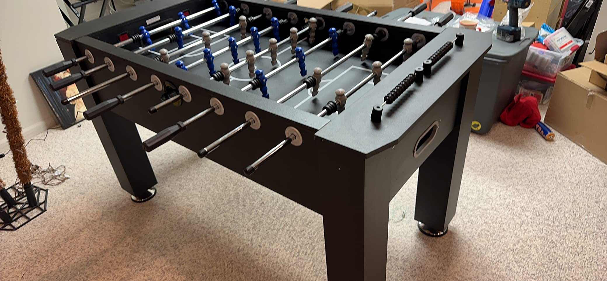 Atomic Azure LED Foosball Table – Light Up Arcade Style Table with In-Rail LED Lighting, Music, Electronic Scoring, Glow Foosball, 47” x 27” Playfield customer photo 1