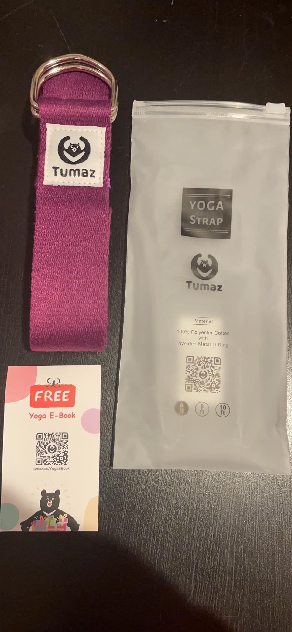 Tumaz Yoga Strap for Stretching with Adjustable D-Ring, 6/8/10 ft customer photo 1
