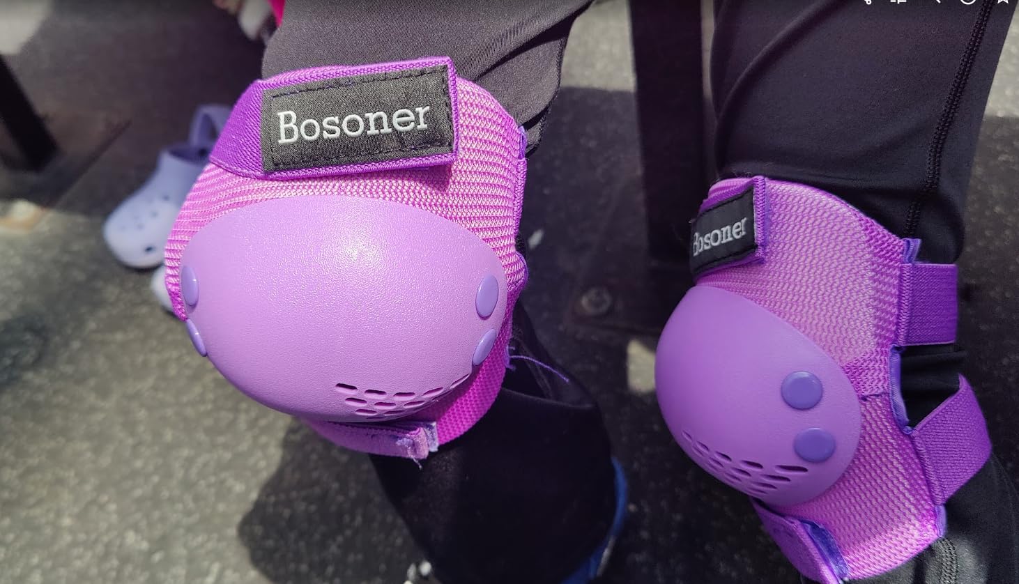 BOSONER Kids/Youth Knee Pads Elbow Pads Wrist Guards Set for 3-15 Years, Child Protective Gear Set for Roller Skates, Cycling, BMX Bike, Skateboard, Inline Skating, Scooter Riding Sports… customer photo 1