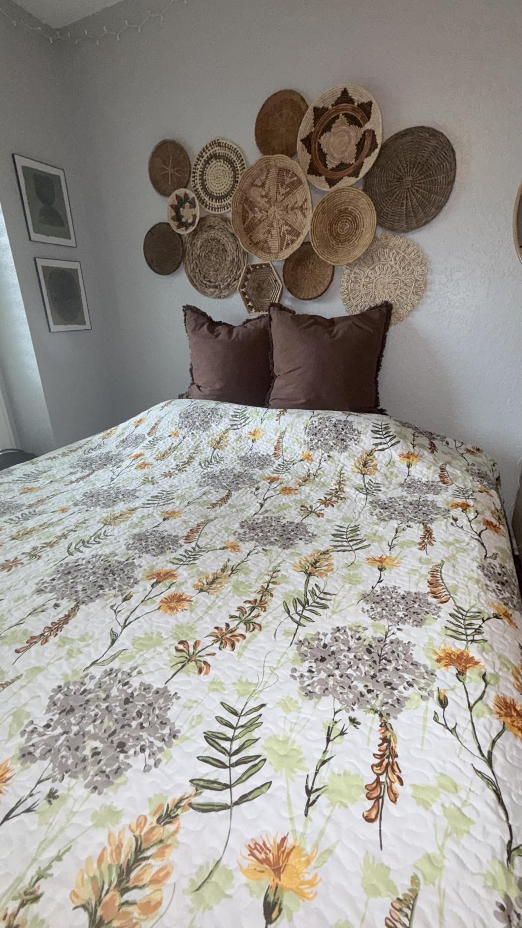 NEWLAKE Cotton Bedspread Quilt Sets-Reversible Patchwork Coverlet Set, European Gorgeous Floral Pattern, King Size customer photo 2