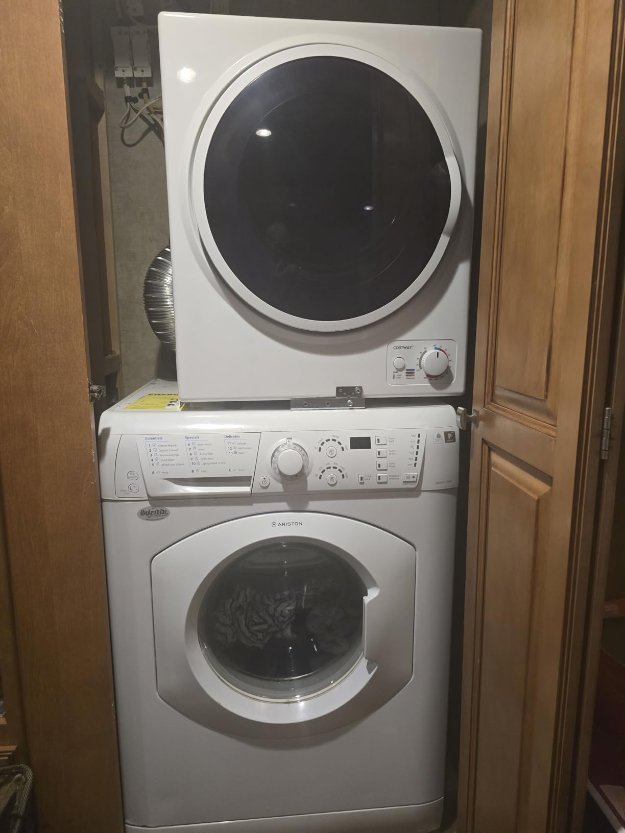 COSTWAY Compact Laundry Dryer, 110V Electric Portable Clothes Dryer with Stainless Steel Tub, Control Panel Downside Easy Control for 4 Automatic Drying Mode, White customer photo 2