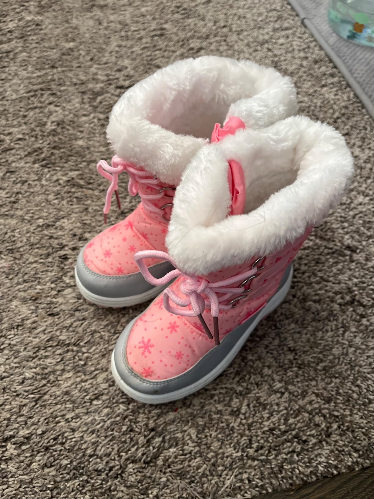 Apakowa Kids Girls Insulated Fur Winter Warm Snow Boots Toddler/Little Kid customer photo 1