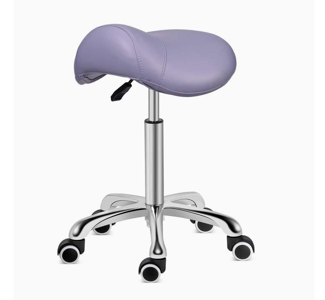 Kaleurrier Rolling Saddle Stool for Salon Kitchen Swivel Desk Chairs customer photo 1
