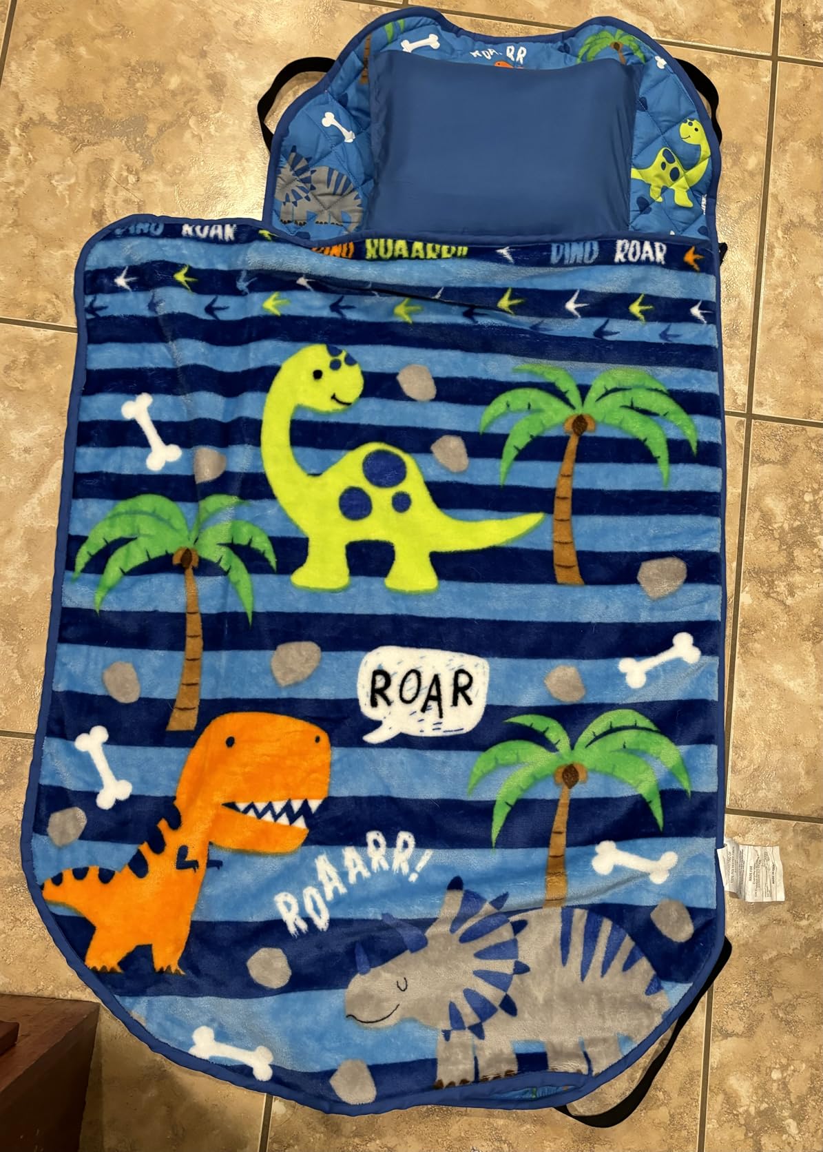 EVERYDAY KIDS Toddler Nap Mat with Removable Pillow -Underwater Mermaids- Carry Handle with Fastening Straps Closure, Rollup Design, Soft Microfiber for Preschool, Daycare Sleeping Bag, Ages 2-6 years customer photo 1