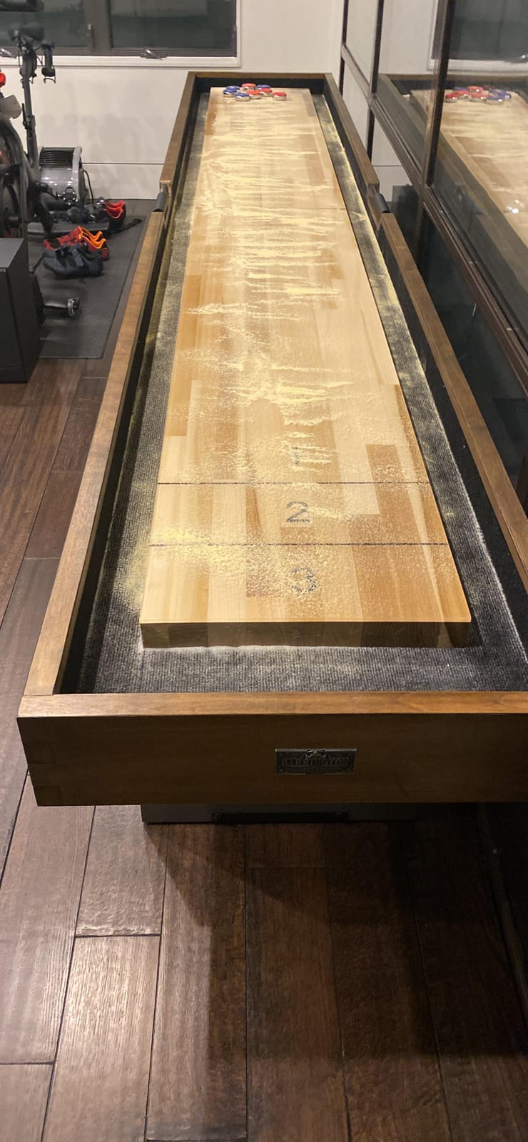 Barrington Urban Shuffleboard Table with Scratch-Resistant Playfield and 8-Puck Set customer photo 1