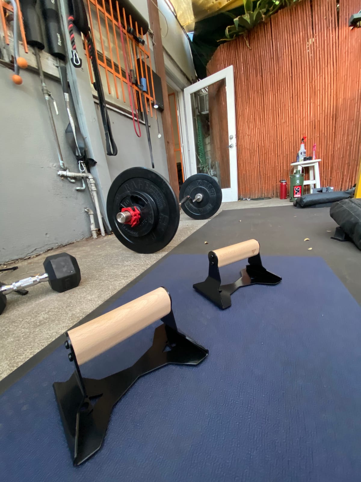 PULLUP & DIP Parallettes - Push Up Handles with Ergonomic Wooden Handles & Heavy-Duty Steel - Non-slip Parallettes Bars for Strength Training and Calisthenics - Press Up Handles for Push Ups customer photo 2