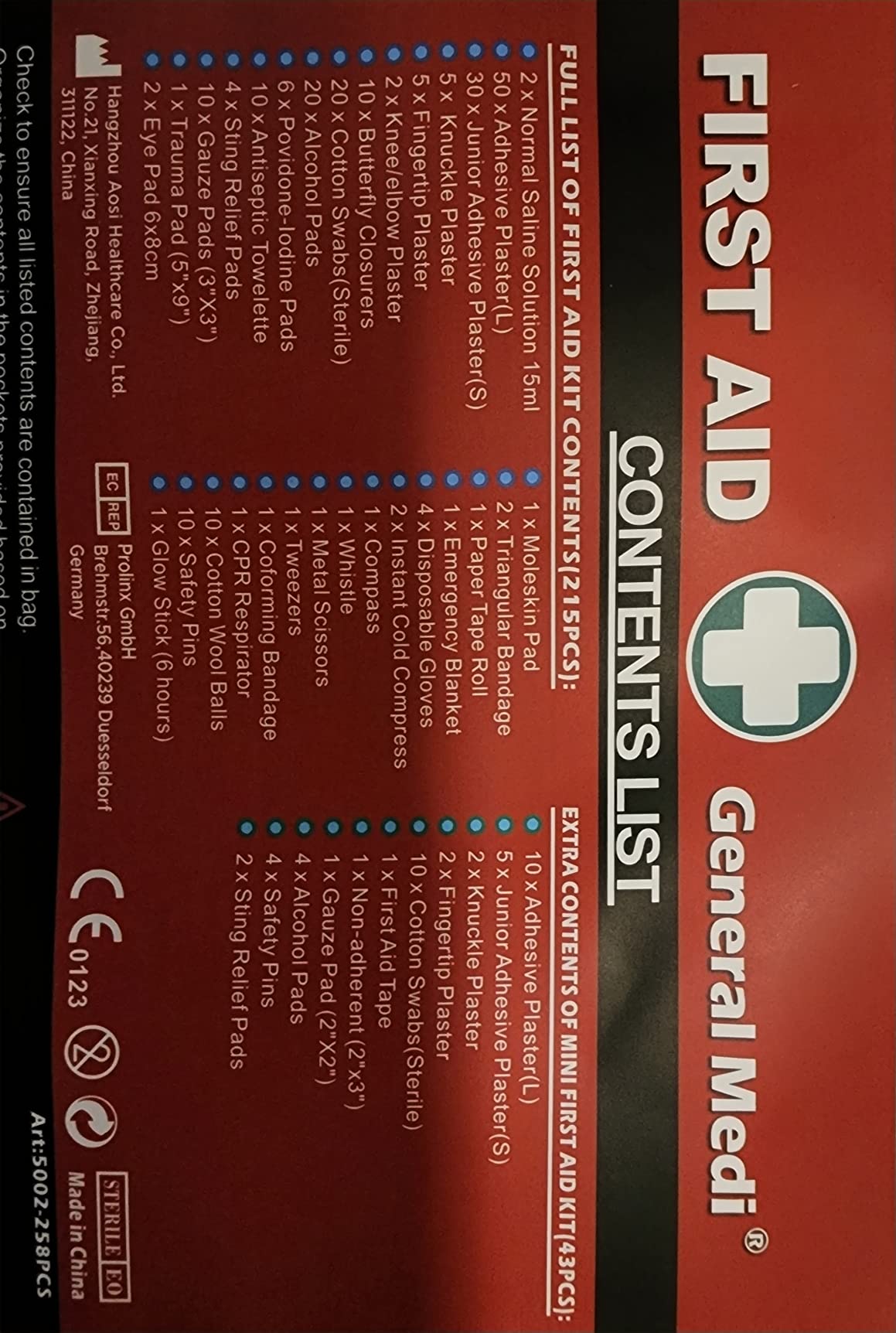 General Medi 2-in-1 First Aid Kit (215 Piece Set) + 43 Piece Mini First Aid Kit -Includes Ice(Cold) Pack, Moleskin Pad and Emergency Blanket for Travel, Home, Office, Car, Workplace customer photo 2