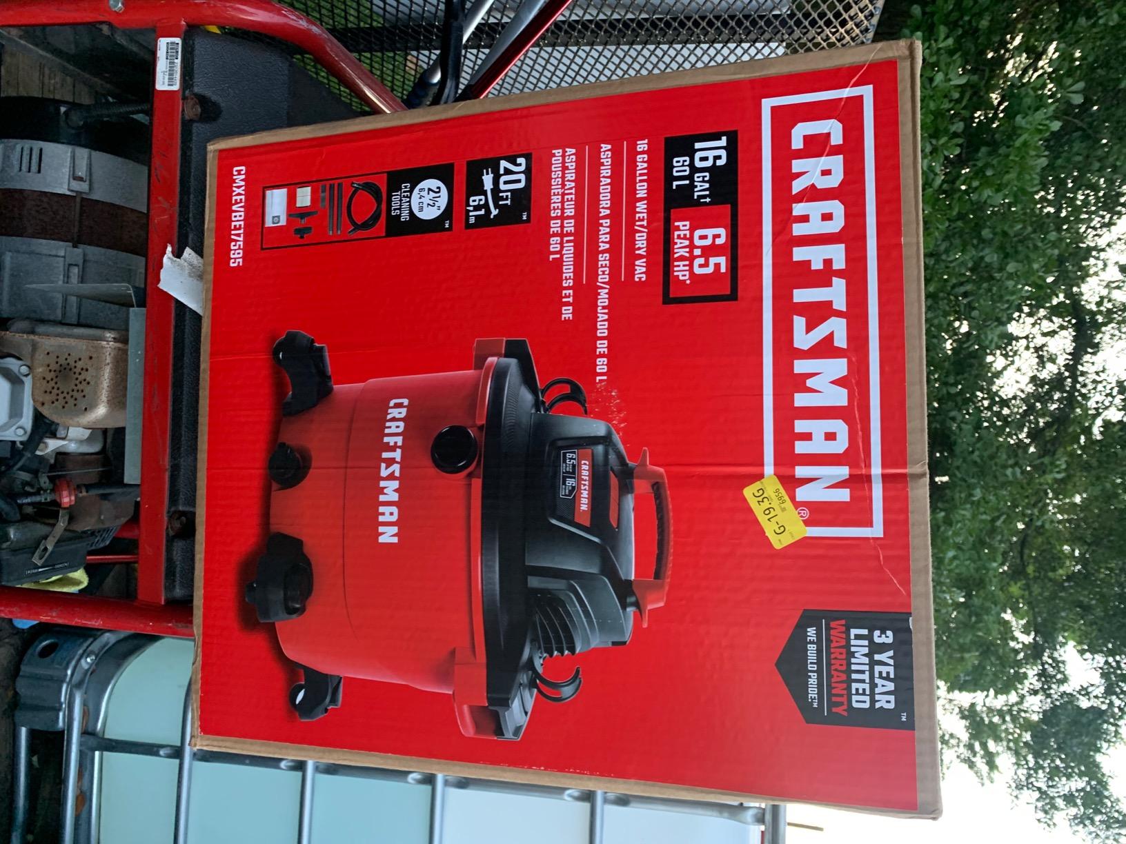 CRAFTSMAN CMXEVBE17595 16 Gallon 6.5 Peak HP Wet Dry Shop Vacuum, Heavy-Duty Wet and Dry Vac with Filter, Dust Bag, Hose and Attachments for Home Projects and Renovations customer photo 1