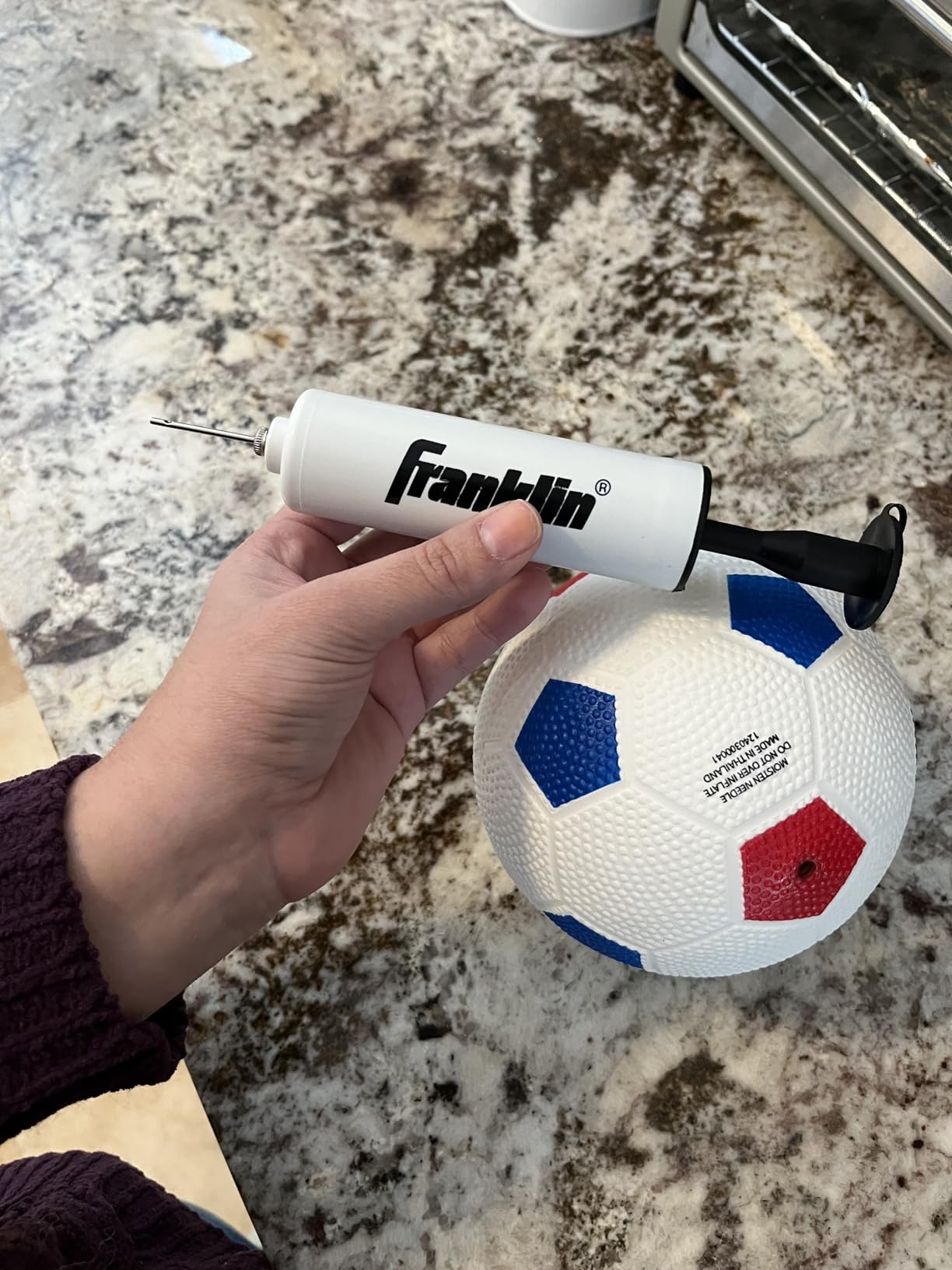 Franklin Sports Kids Soccer Goal with Ball & Pump - 24 X 16 customer photo 1