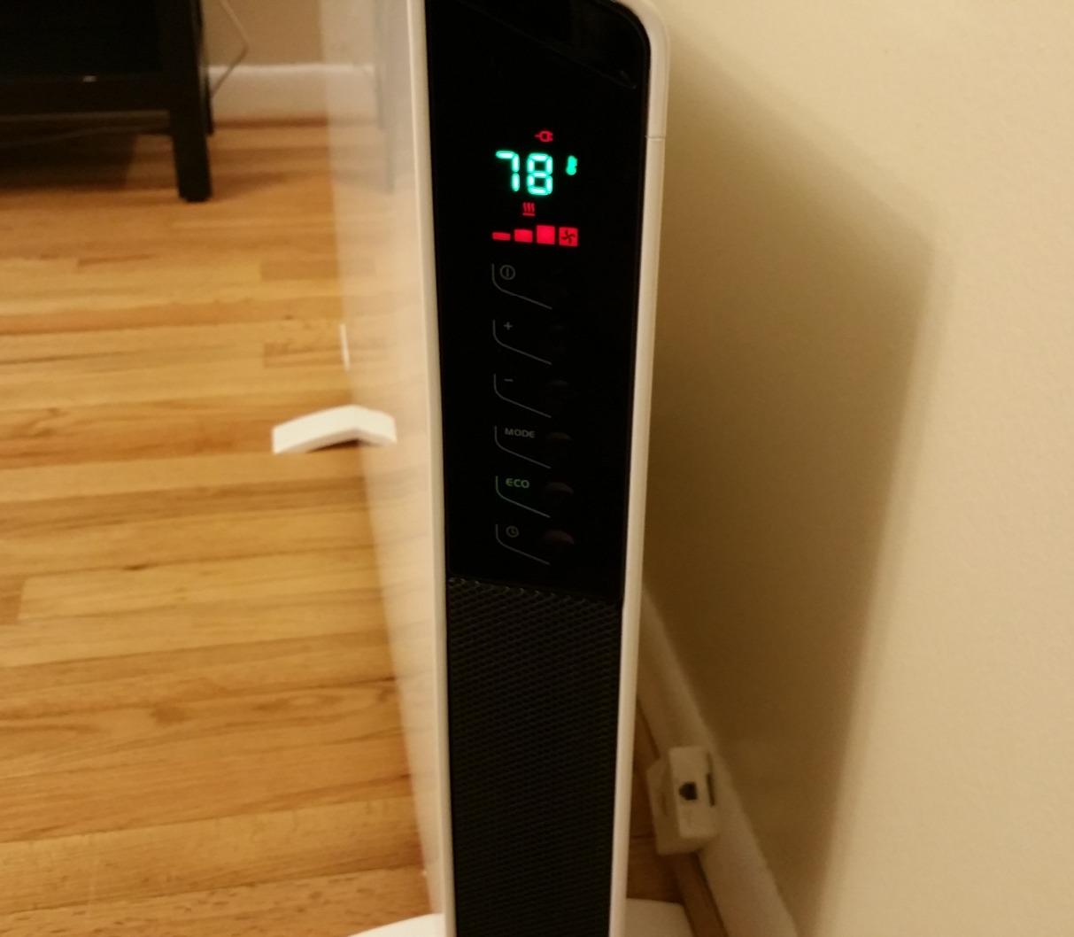 DeLonghi Convection Panel Heater, Full Room Quiet 1500W, portable electric heater is freestanding/easily wall mounted. Energy Saving, quick heat distribution, timer, asphalt gray, HCX9115E customer photo 1