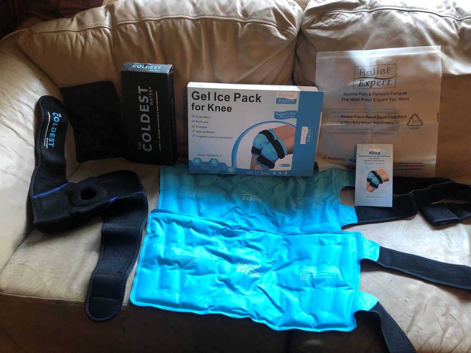 The Coldest Knee Ice Pack Wrap, Hot and Cold Therapy - Reusable Compression Best for Meniscus Tear, Injury Recovery, Bursitis Pain Recovery, Sprains, Swelling and Rheumatoid Arthritis customer photo 2