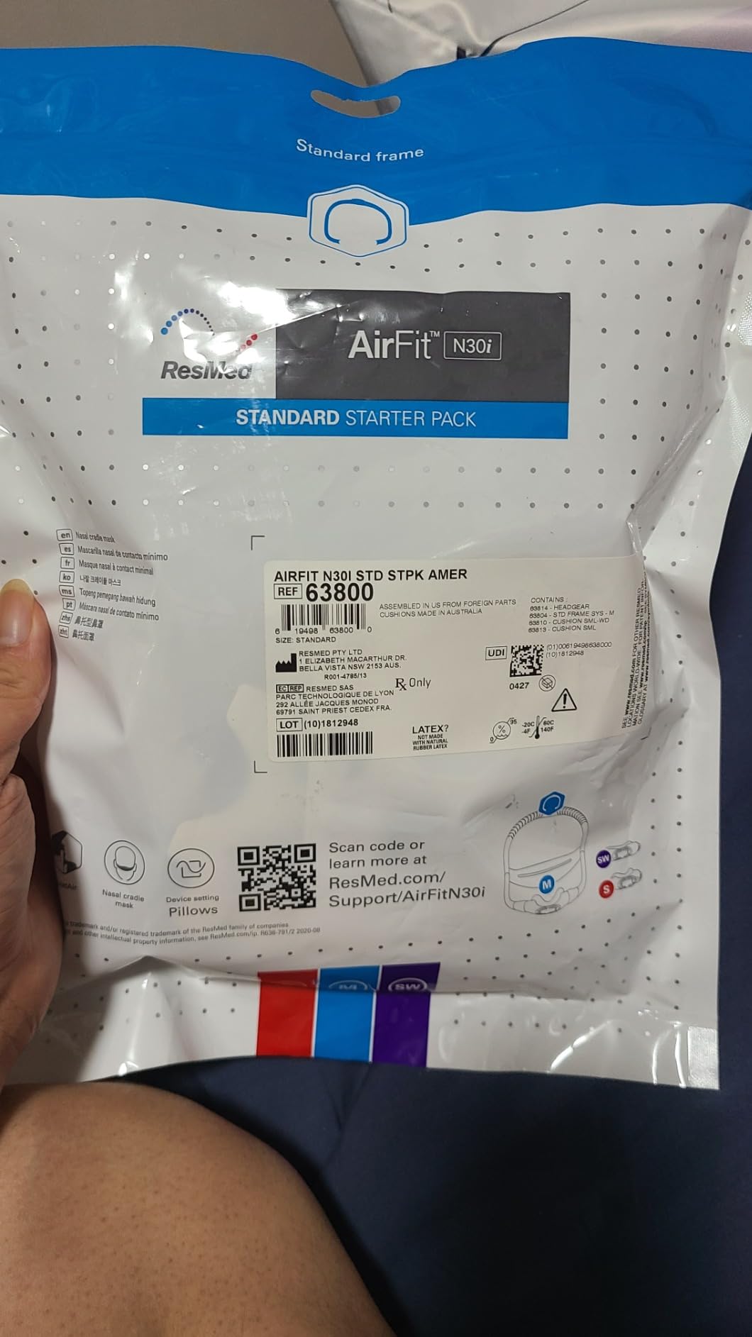 ResMed AirFit N30i Frame System Without Headgear, Stnd Frame Medium Cushion customer photo 2