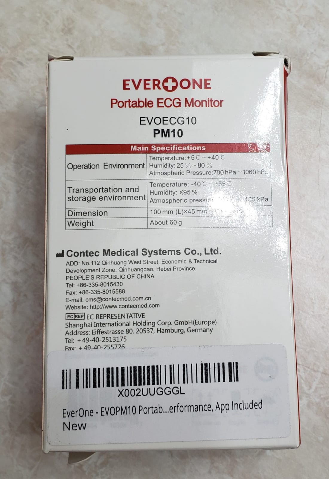 EverOne - EVOPM10 Portable Bluetooth ECG/EKG Monitor, Compatible with iOS/Android, Windows 7/8/10, Track Heart Rate & Heart Rhythm Performance, App Included customer photo 2