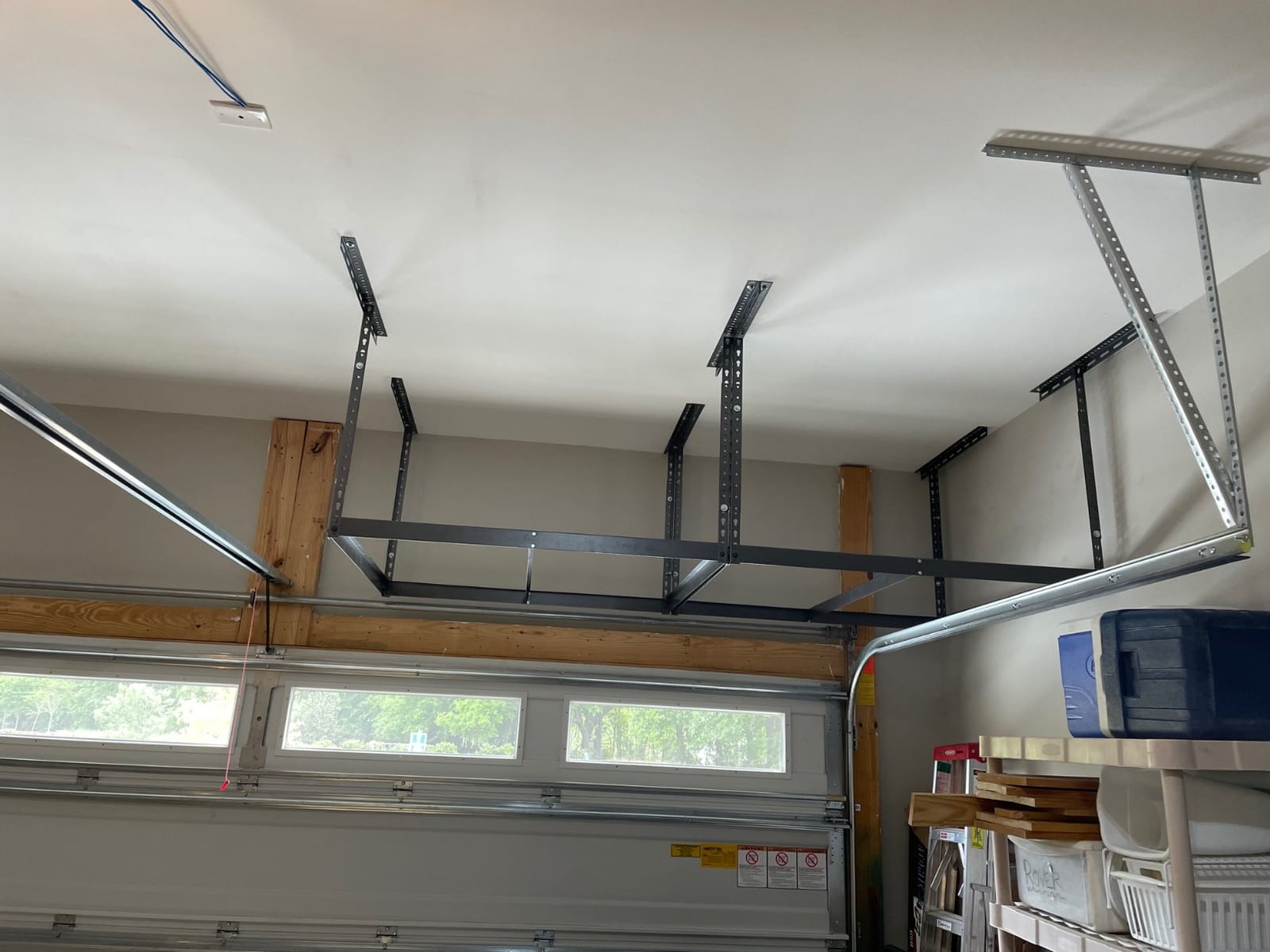 MonsterRax 4x8 Overhead Storage Rack Frame Kit, Hammertone, 24”-45” Height customer photo 2