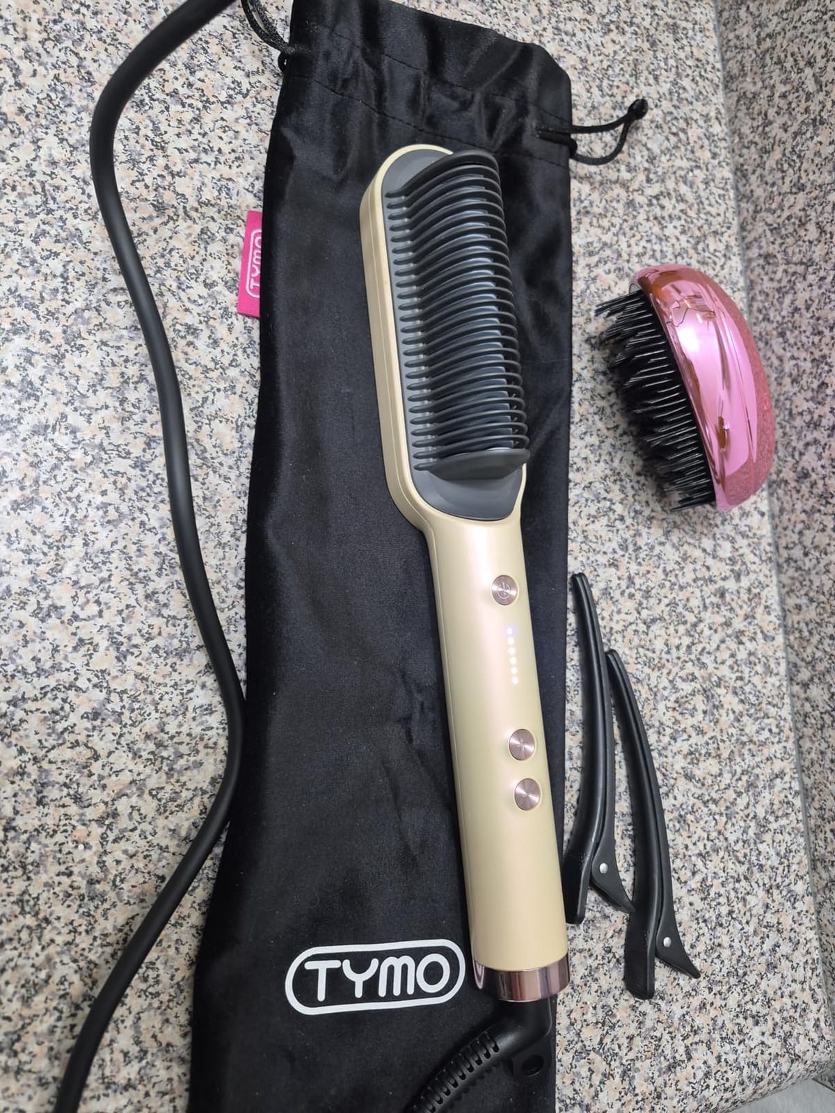 TYMO Ring Hair Straightener Brush, 2-in-1 Straightening Brush & Hot Comb customer photo 1