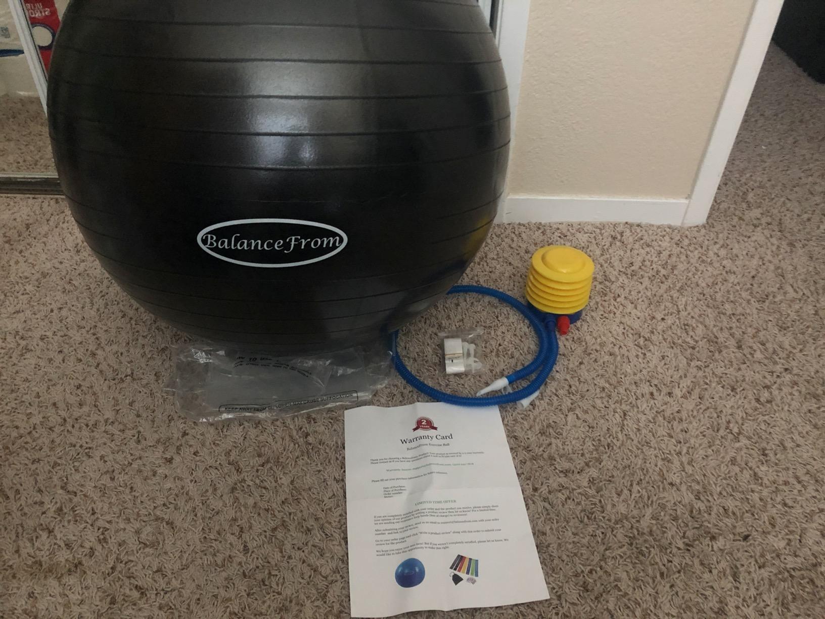 Fitvids Anti-Burst and Slip Resistant Exercise Ball Yoga Ball Fitness Ball Birthing Ball with Quick Pump customer photo 2