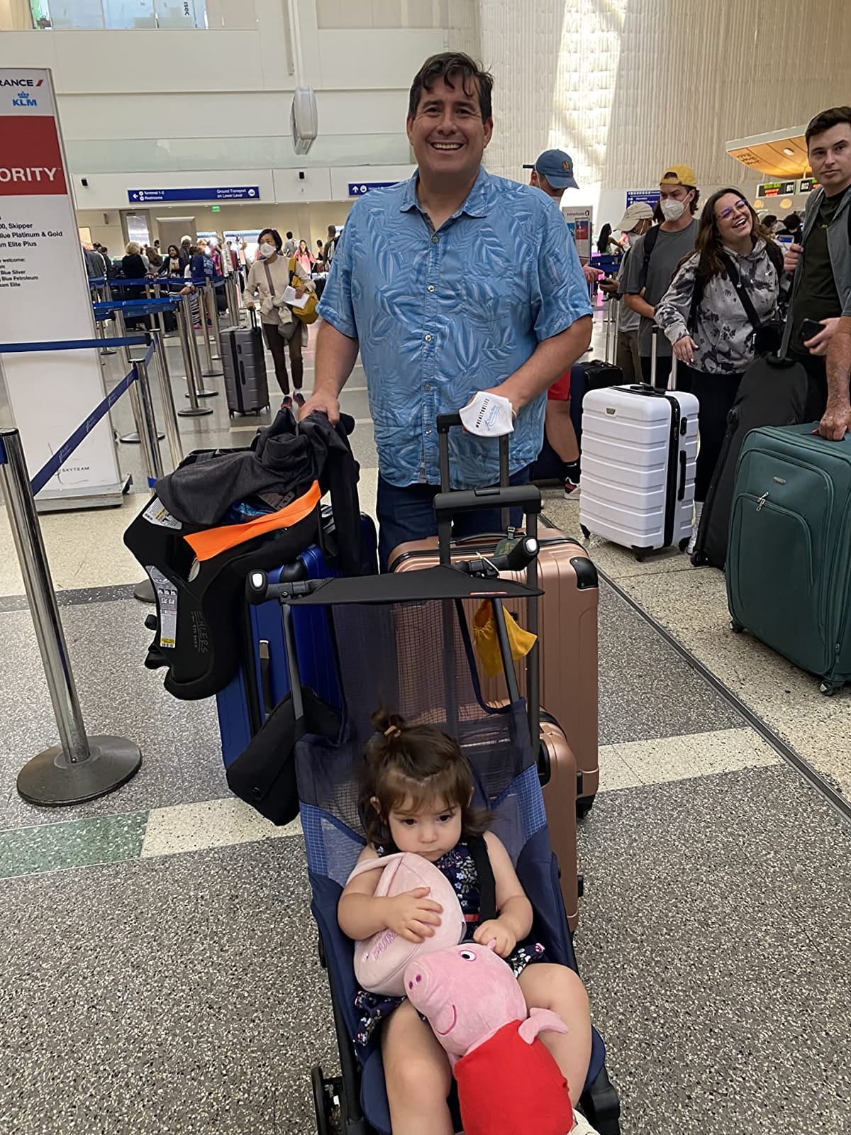 gb Pockit Air All Terrain Ultra Compact Lightweight Travel Stroller with Breathable Fabric in Night Blue, 28x17.5x39.8 Inch (Pack of 1) customer photo 2