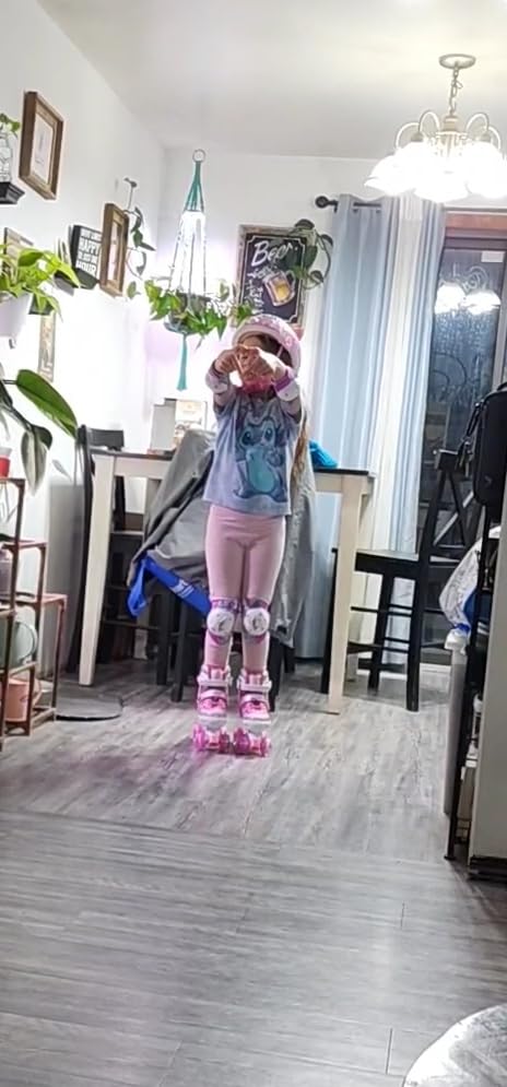 Adjustable Roller Skates for Girls and Women, All 8 Wheels of Girl's Skates Shine, Safe and Fun Illuminating for Kids customer photo 2