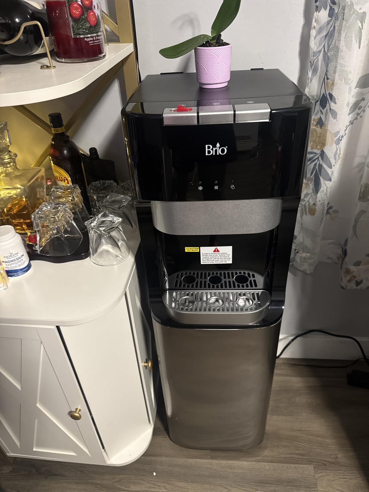 Brio Bottom Loading Water Cooler Dispenser for 5 Gallon Bottles - 3 Temperatures with Hot, Room & Cold Spouts, Child Safety Lock, LED Display with Empty Bottle Alert, Stainless Steel customer photo 2