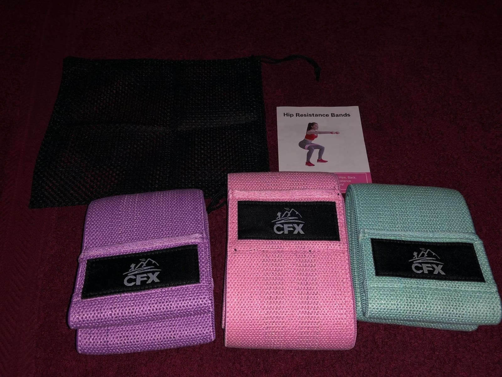 CFX Resistance Bands Set, Exercise Bands with Non-Slip Design for Hips & Glutes, 3 Levels Workout Bands for Women and Men, Booty Bands for Home Fitness, Yoga, Pilates customer photo 1
