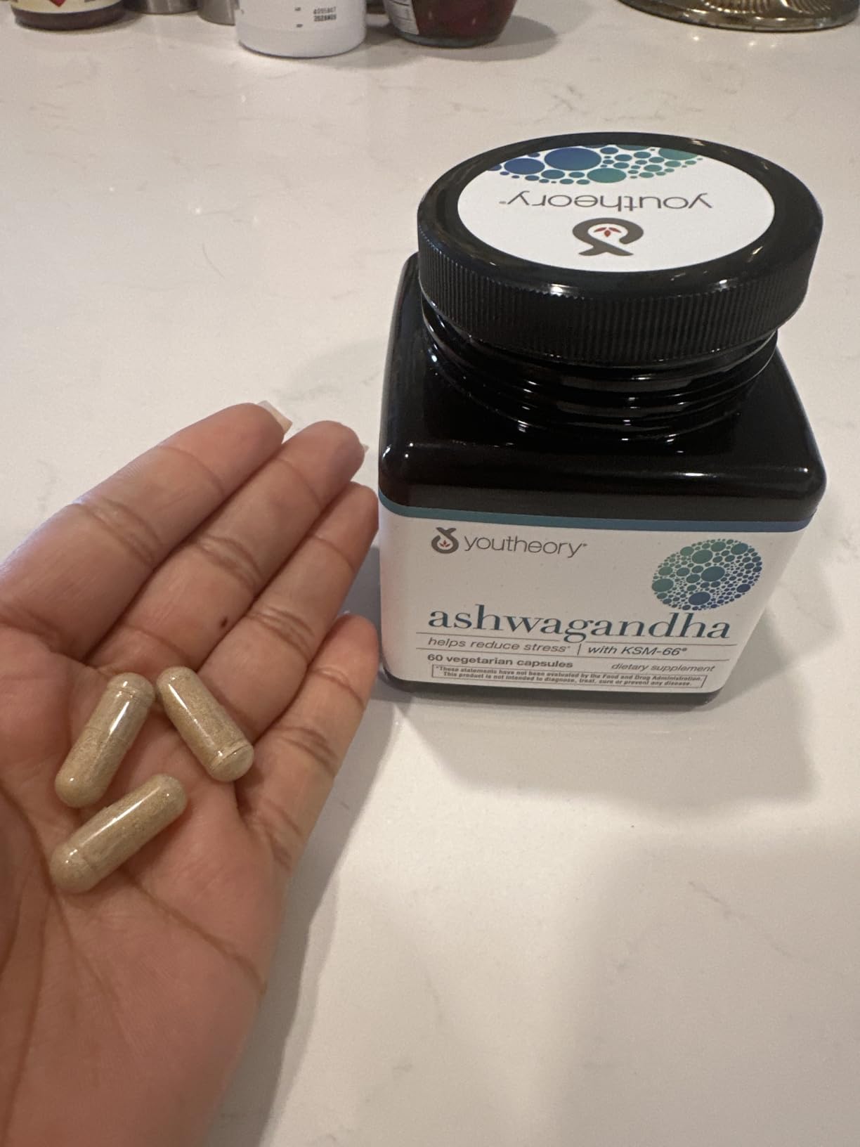 Youtheory Ashwagandha, 1,000 mg, 60 Vegetarian Capsules, 30-Day Supply customer photo 1
