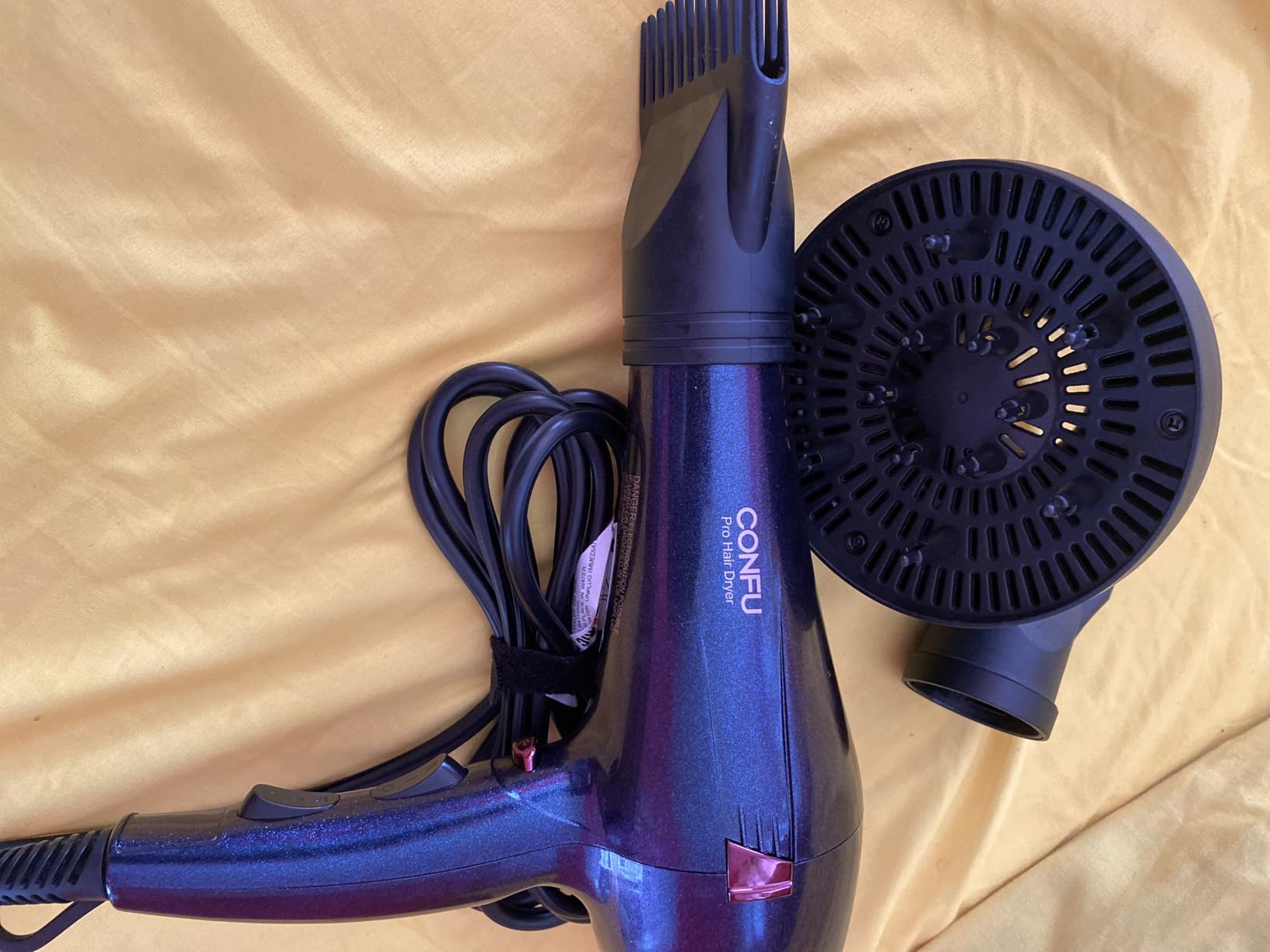CONFU Hair Dryer Pro, Professional Ionic Salon Blow Dryer with Diffuser for Women and Men, 5X Fast Drying, Powerful and Quiet Hair Blow Dryer for Fast & Easy Styling (1875 Watts) customer photo 1