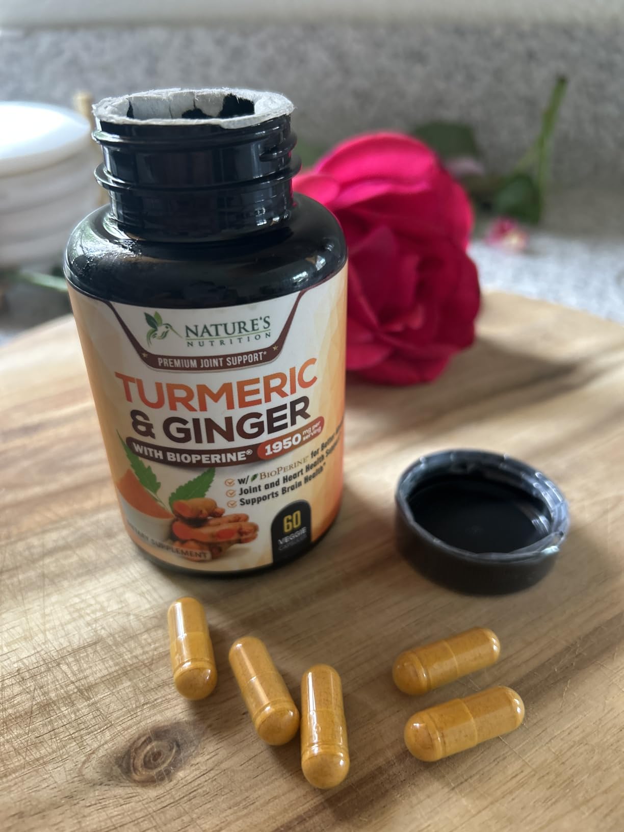 Turmeric Curcumin Supplement - 95% Curcuminoids with Organic Turmeric & Ginger, BioPerine Black Pepper Extract for Best Absorption, Natural Vegan Joint Support, Non-GMO, Bottled in USA - 240 Capsules customer photo 1