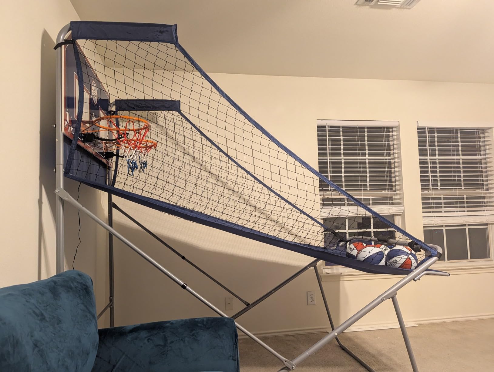 Pop-A-Shot Dual Shot Sport | 2-Hoop Indoor Electronic Arcade Basketball | Indoor Basketball Arcade Machine with 10 Game Modes, Dual Hoops, a Sturdy Steel Frame, and a Foldable Space-saving Design customer photo 1