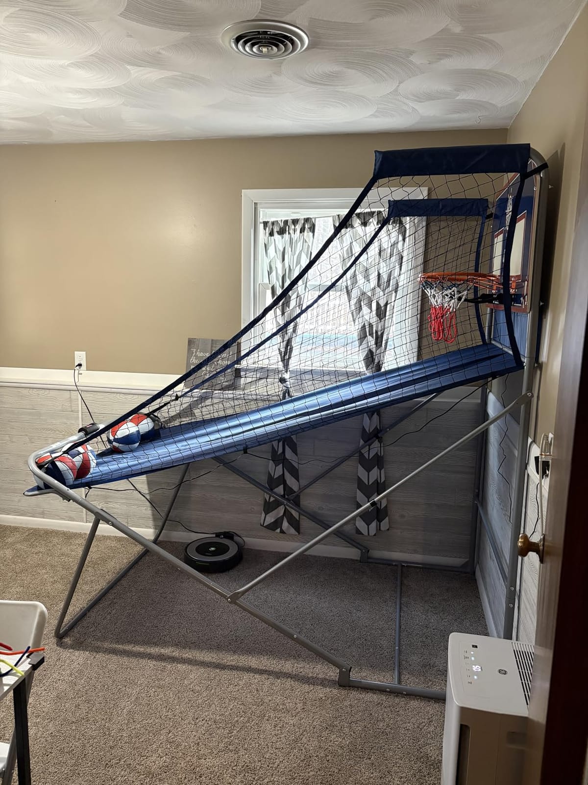Pop-A-Shot Dual Shot Sport | 2-Hoop Indoor Electronic Arcade Basketball | Indoor Basketball Arcade Machine with 10 Game Modes, Dual Hoops, a Sturdy Steel Frame, and a Foldable Space-saving Design customer photo 2