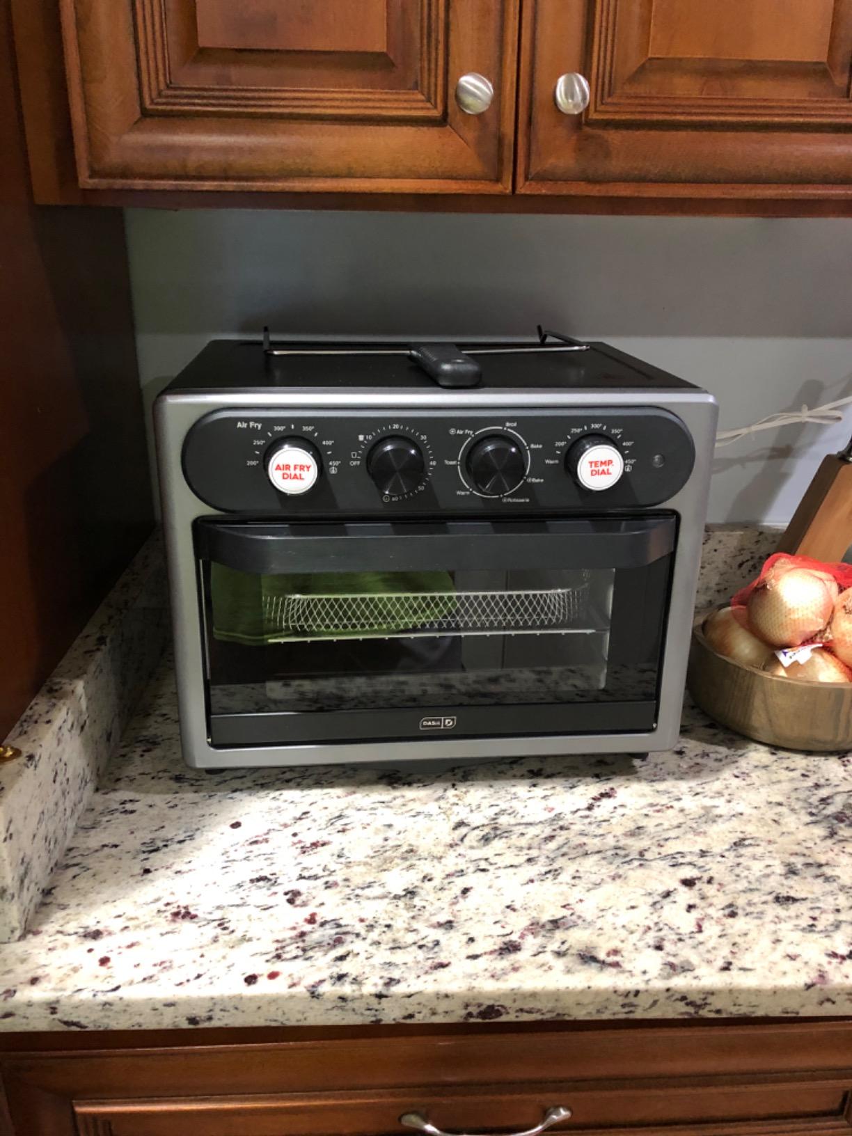 Dash Chef Series 7 in 1 Convection Toaster Oven Cooker, Rotisserie + Electric Air Fryer with Non-stick Fry Basket, Baking Pan & Rack, Skewers, Drip Tray & Recipe Book, 23L, Graphite customer photo 1