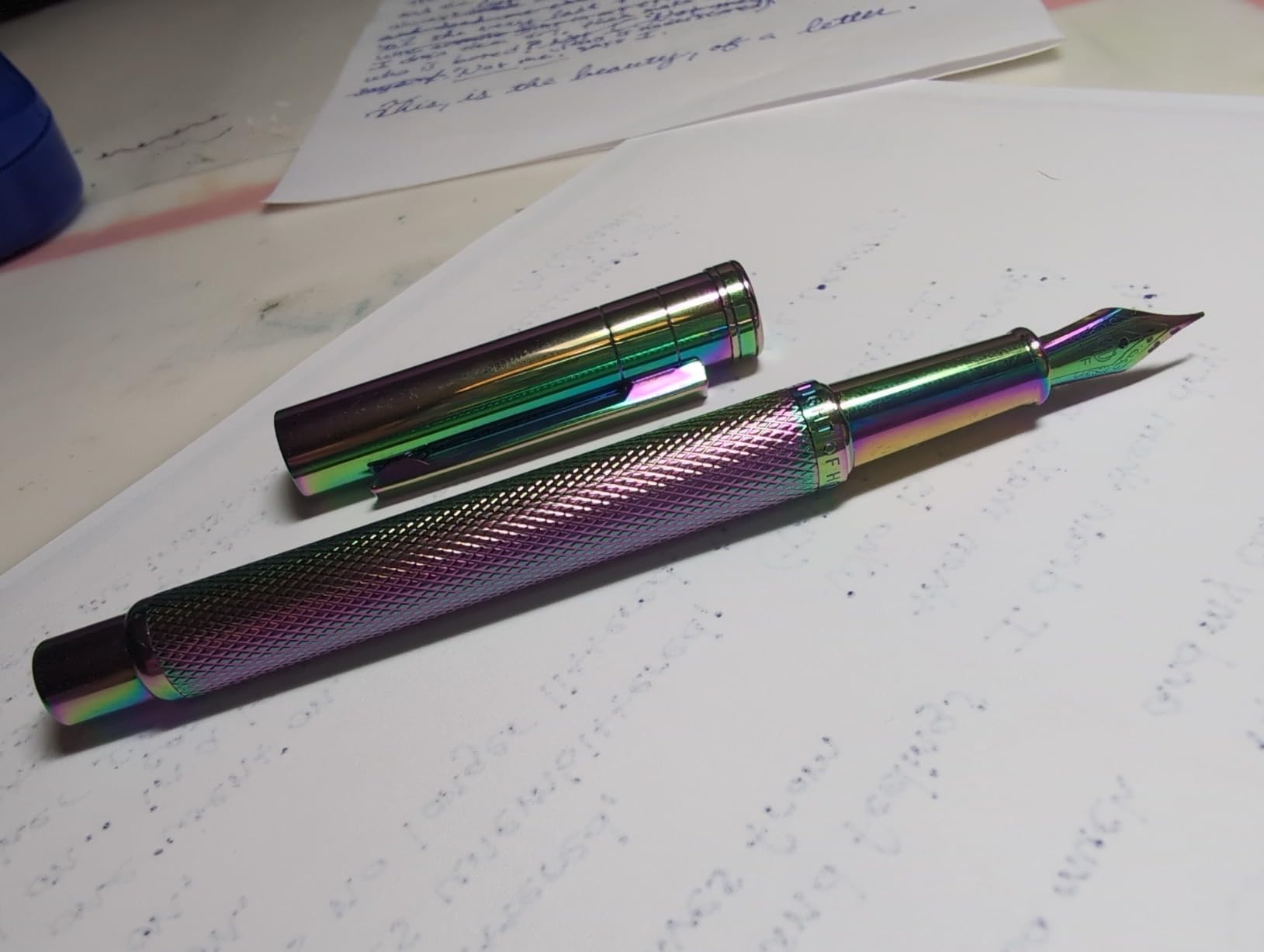 Matte Black Forest Fountain Pen Extra Fine Nib Classic Design with Converter and Metal Pen Box Set by Asvine customer photo 2