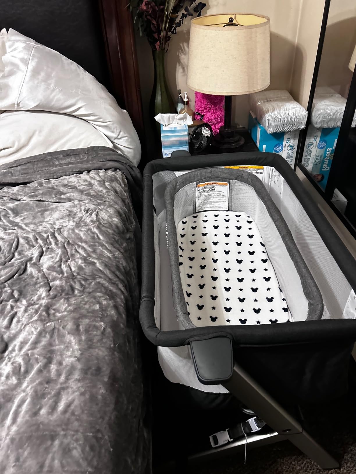 Dream On Me Skylar Bassinet & Bedside Sleeper, Adjustable Height, Grey customer photo 2