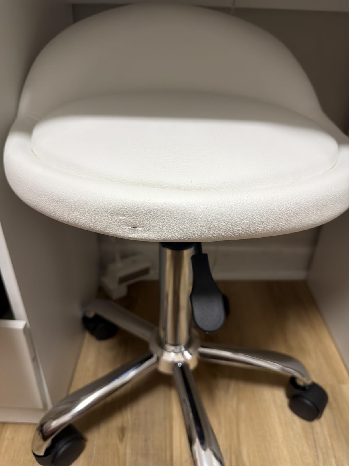 HomGarden Saddle Stool Rolling Chair for Medical Massage Salon Kitchen Spa Drafting Office Kitchen Drafting Chair Stool w/Backrest Cushion & Wheels Black customer photo 1