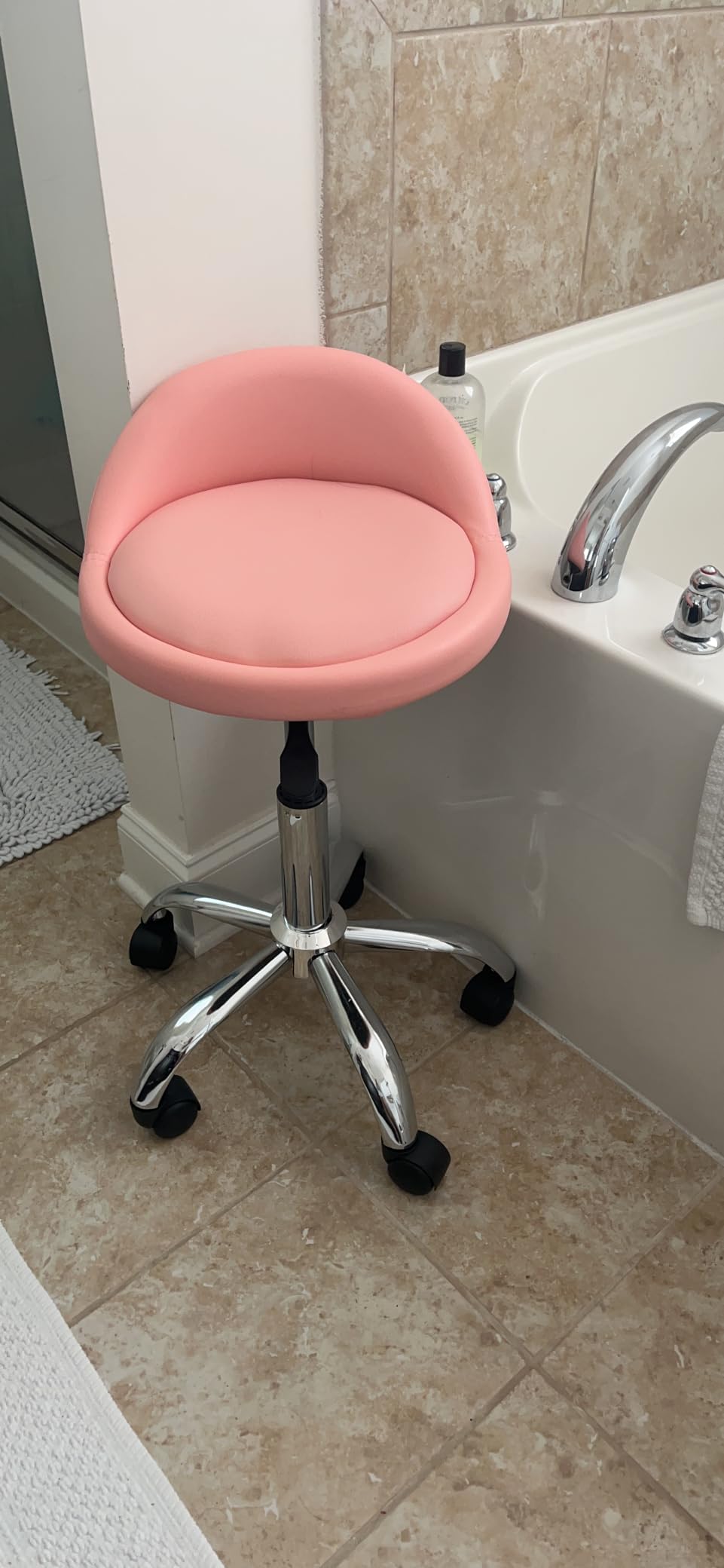 HomGarden Saddle Stool Rolling Chair for Medical Massage Salon Kitchen Spa Drafting Office Kitchen Drafting Chair Stool w/Backrest Cushion & Wheels Black customer photo 2