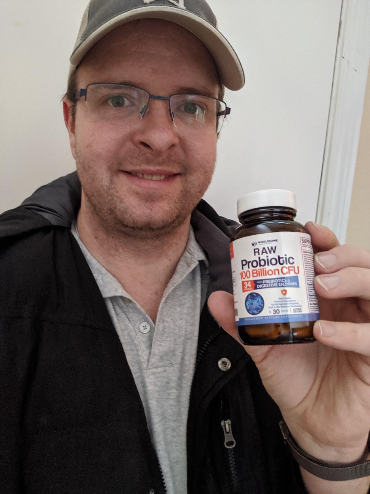 Wholesome Wellness Organic Raw Probiotics 100 Billion CFU, Dr Formulated for Women and Men, Complete Adult Supplement with Prebiotics, Probiotics and Digestive Enzymes; 30 Capsules customer photo 1