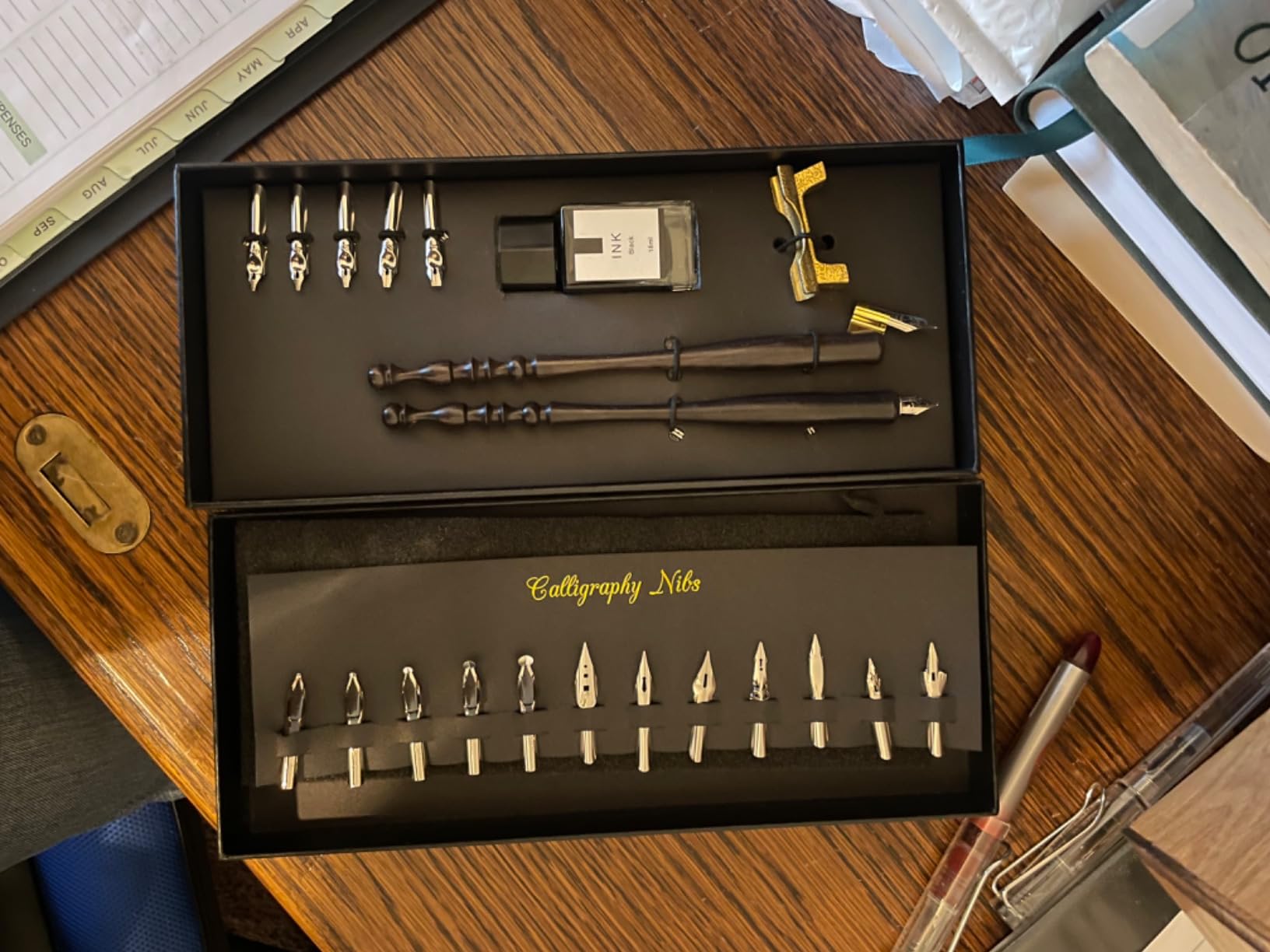 Calligraphy Set for Beginners, Dip Pen Set with 19 Nibs, Oblique Pen Holder, Wooden Pen Set customer photo 1