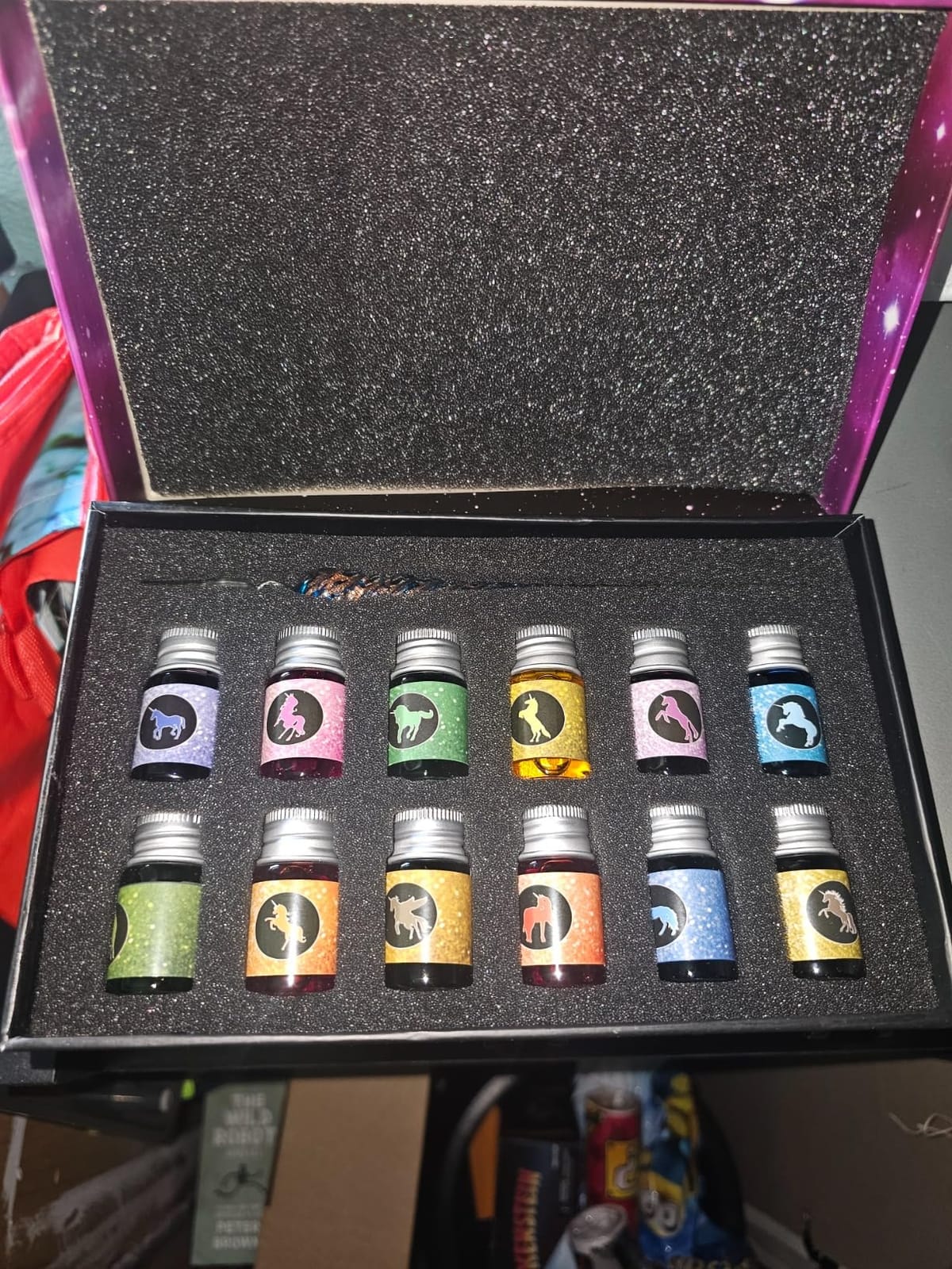 mancola Glass Dipped Pen Ink Set Handmade Crystal Calligraphy Pen with 12 Colorful india ink for Art, Signatures, Drawing, Decoration, Calligraphy Kits for Beginners Ma-13 customer photo 1