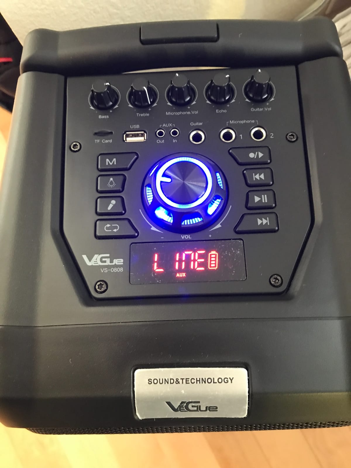 VeGue Karaoke Machine, Wireless Bluetooth PA System for Adults & Kids with Dual 8'' Subwoofers, 2 UHF Wireless Mics, Colorful LED Lights, Ideal for Home Karaoke, Party, Stage Performance (VS-0808) customer photo 1