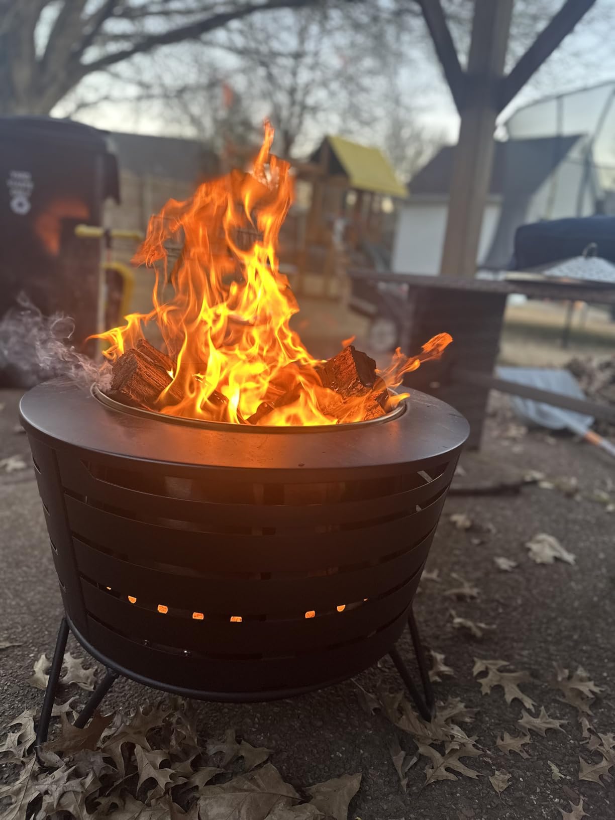 TIKI Patio Smokeless Fire Pit, 25 in Wood Burning Fire Pit with Cover customer photo 2
