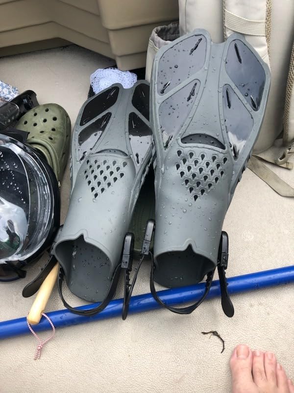 Greatever Snorkel Fins, Travel Size Short Flippers for Snorkel Swim Diving | Adjustable Swim Fins Flexible Open Heel Lightweight Scuba Diving Fins for Adult Men Women Kids Ideal for Recreational Use customer photo 1
