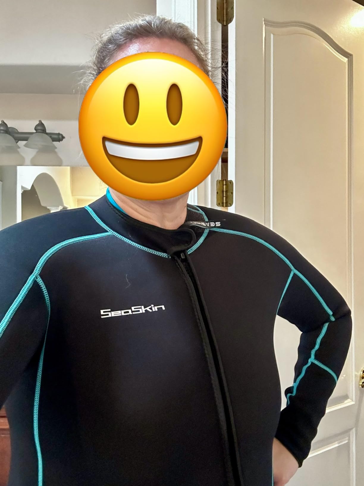 Seaskin Mens 3mm Shorty Wetsuit Womens, Full Body Diving Suit Front Zip customer photo 2