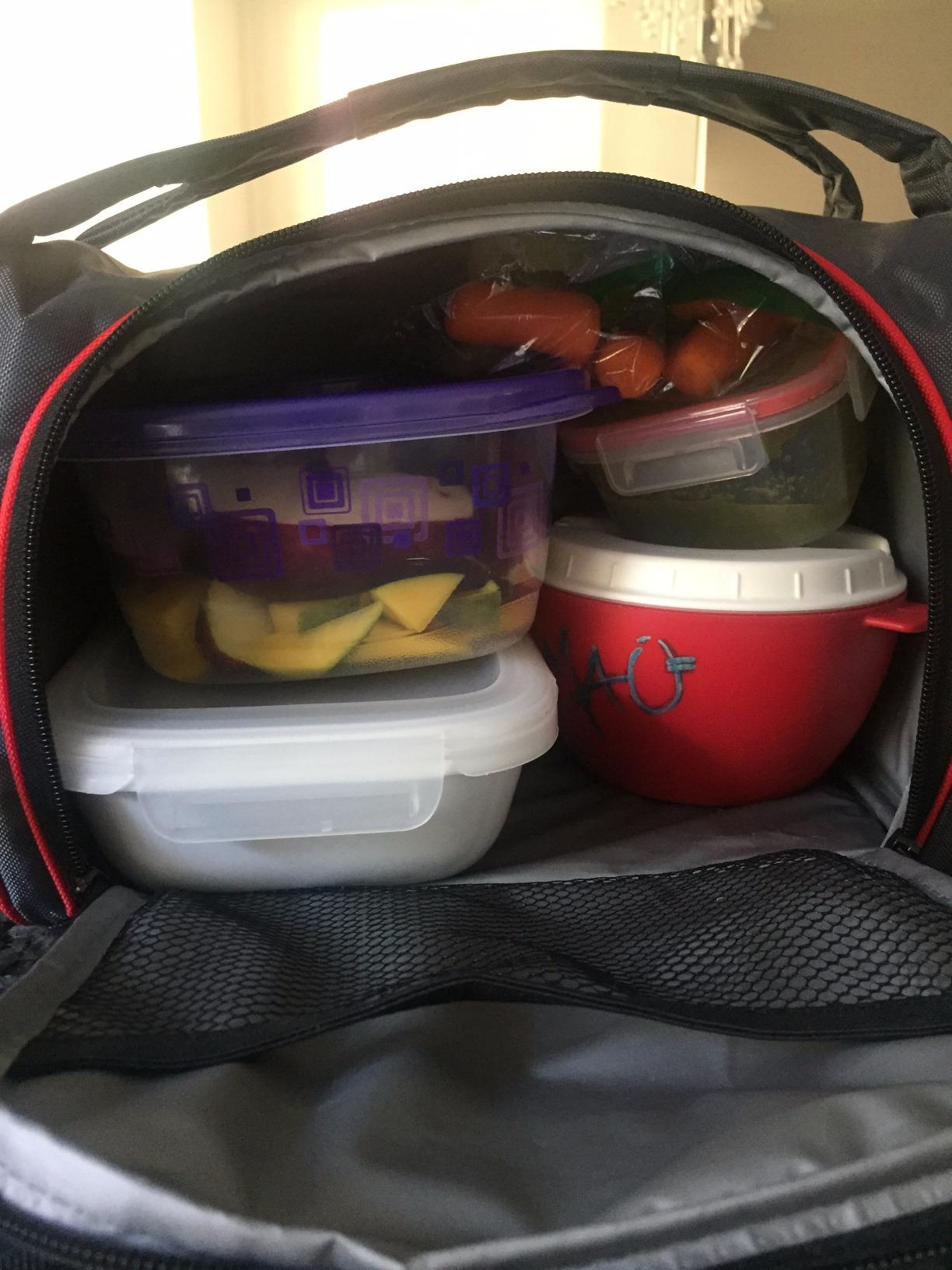 ThinkFit Insulated Meal Prep Lunch Box with 6 BPA-Free, Reusable, Microwavable, Freezer Safe Food Portion-Control Containers, Shaker Cup, Pill Organizer, Lunch Bag with Storage Pocket - (Black) customer photo 1