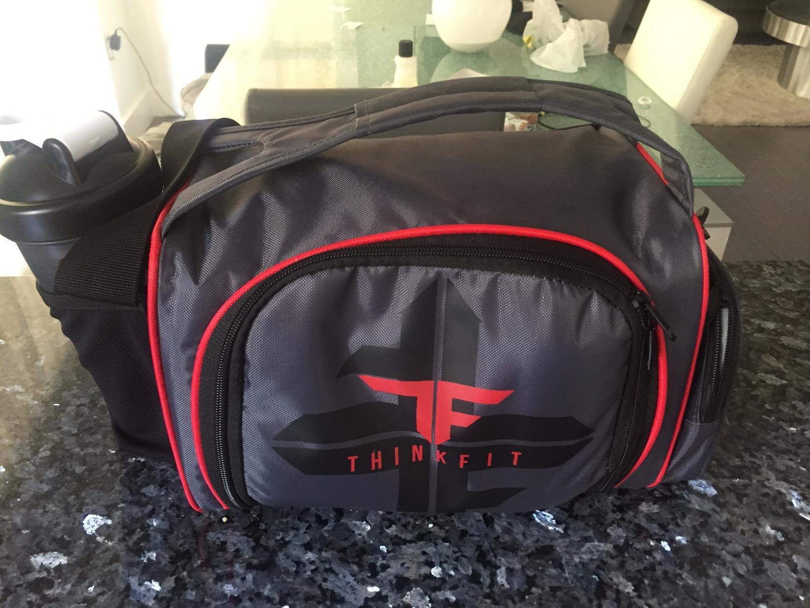 ThinkFit Insulated Meal Prep Lunch Box with 6 BPA-Free, Reusable, Microwavable, Freezer Safe Food Portion-Control Containers, Shaker Cup, Pill Organizer, Lunch Bag with Storage Pocket - (Black) customer photo 2