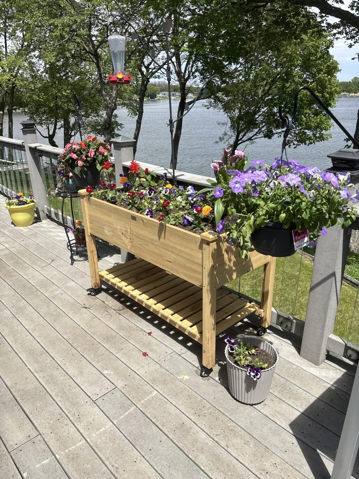 Best Choice Products Raised Garden Bed 48x24x32-inch Mobile Elevated Wood Planter w/Lockable Wheels, Storage Shelf, Protective Liner - Natural customer photo 2