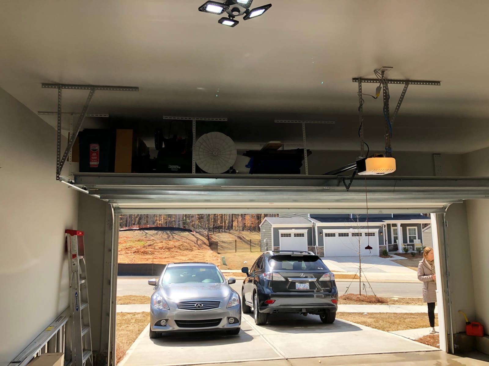 FLEXIMOUNTS 4x8 Overhead Garage Storage Rack with Hooks, Black customer photo 1