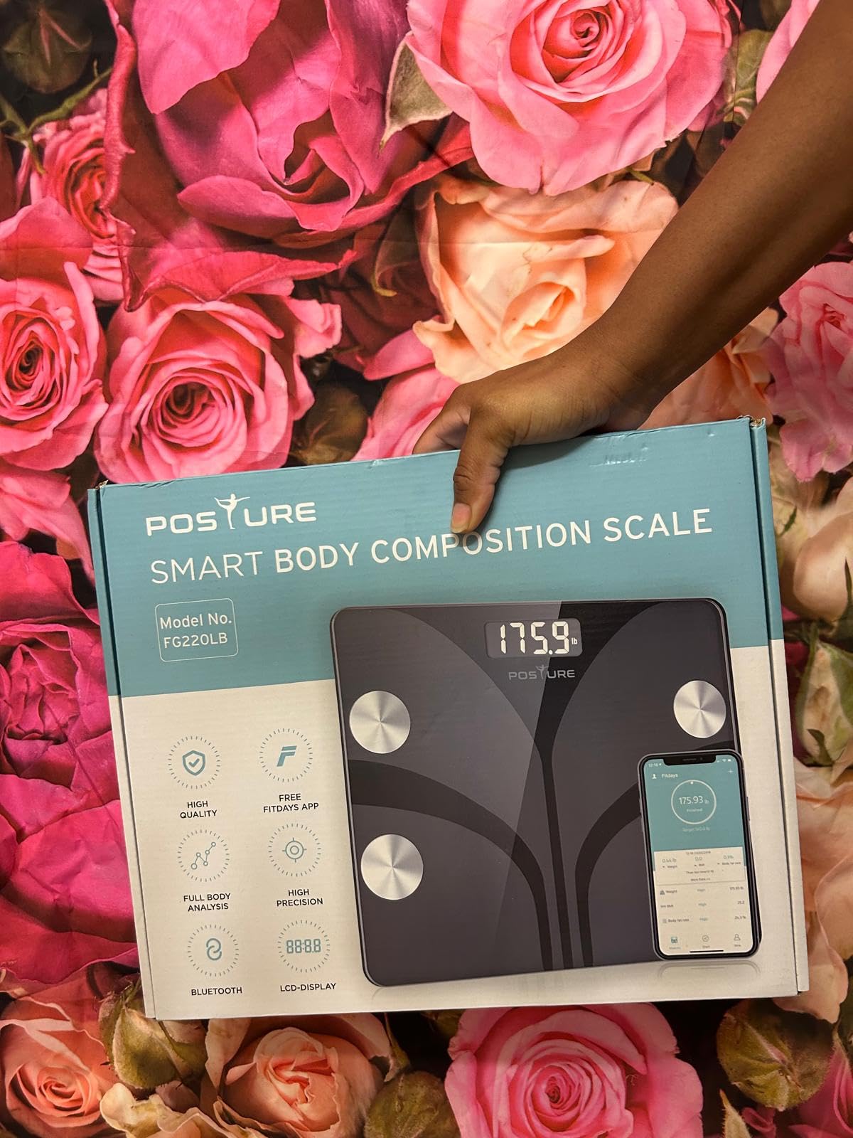 Posture Scale for Body Weight, Digital Bathroom Smart Scale, 13 Body Composition Analyzer Sync Weight Scale BMI Health Monitor Sync Apps 400lbs - Black customer photo 2