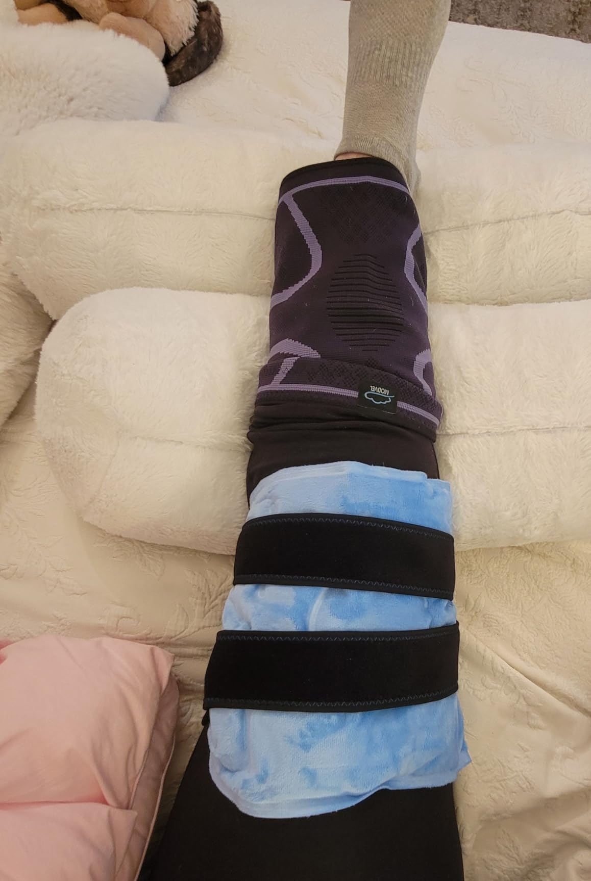 REVIX Knee Ice Pack Wrap for Pain Relief, Reusable Gel Cold Compress, Blue customer photo 1