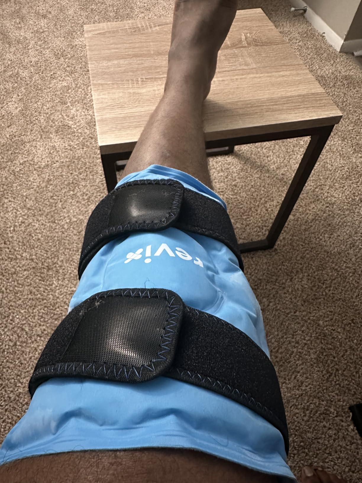 REVIX Knee Ice Pack Wrap for Pain Relief, Reusable Gel Cold Compress, Blue customer photo 2