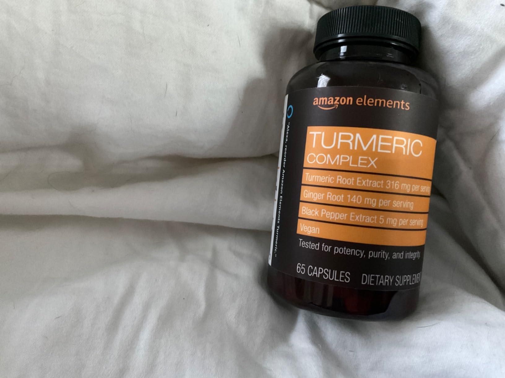 Amazon Elements Turmeric Complex, 316 mg Curcumin with Ginger and Black Pepper, Joint & Immune Support, 65 Capsules customer photo 2